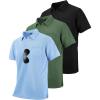 imageZITY 3 Pack Polo Shirts for Men with Pocket Short Sleeve Moisture Wicking Outdoor Tactical Shirt Summer CasualBlackarmy Greenlight Blue