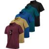 imageZITY 5 Pack Polo Shirts for Men with Pocket Dry Quickly Short Sleeve Athletic Outdoor Work Collared ShirtsRoyal Bluewine Redkhakidark Teal Blueblack