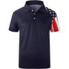 imageZITY Mens Flag Golf Polo Shirts Short Sleeve Tactical Collared Shirt Men Outdoor Moisture Wicking ShirtsDark Blue