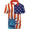 imageZITY Mens Flag Golf Polo Shirts Short Sleeve Tactical Collared Shirt Men Outdoor Moisture Wicking ShirtsNavy Red