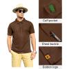 imageZITY Mens Polo Shirt Short Sleeve Sports Tactical TShirt Athletic Golf Polos Daily Casual Stylish Collared Shirts for MenBrown
