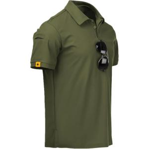 imageZITY Mens Polo Shirt Short Sleeve Sports Tactical TShirt Athletic Golf Polos Daily Casual Stylish Collared Shirts for MenArmy Green