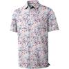 imageZITY Mens Golf Shirts Short Sleeve Print Patterns Performance Moisture Wicking Polo ShirtBlue Pink Splatters Paint