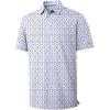 imageZITY Mens Golf Shirts Short Sleeve Print Patterns Performance Moisture Wicking Polo ShirtGrey Blue Pentagon