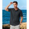 imageZITY Mens Casual Hawaiian Beach Vacation Summer Shirt Button Down Short Sleeve Textured ShirtsDark Grey