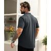 imageZITY Mens Casual Hawaiian Beach Vacation Summer Shirt Button Down Short Sleeve Textured ShirtsDark Grey