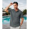 imageZITY Mens Casual Hawaiian Beach Vacation Summer Shirt Button Down Short Sleeve Textured ShirtsGrey