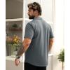 imageZITY Mens Casual Hawaiian Beach Vacation Summer Shirt Button Down Short Sleeve Textured ShirtsGrey