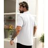 imageZITY Mens Casual Hawaiian Beach Vacation Summer Shirt Button Down Short Sleeve Textured ShirtsWhite