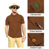 imageZITY Mens Polo Shirt Short Sleeve Sports Tactical TShirt Athletic Golf Polos Daily Casual Stylish Collared Shirts for MenLight Brown