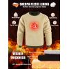 imageZITY Mens Crewneck Sweatshirt Heavyweight Fleece Sweatshirts Kangaroo Pocket Thick Winter Sherpa Lined Long Sleeve PulloverArmy Green