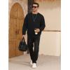 imageZITY Mens Crewneck Sweatshirt Heavyweight Fleece Sweatshirts Kangaroo Pocket Thick Winter Sherpa Lined Long Sleeve PulloverBlack