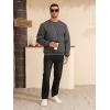 imageZITY Mens Crewneck Sweatshirt Heavyweight Fleece Sweatshirts Kangaroo Pocket Thick Winter Sherpa Lined Long Sleeve PulloverGrey