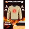 imageZITY Mens Crewneck Sweatshirt Heavyweight Fleece Sweatshirts Kangaroo Pocket Thick Winter Sherpa Lined Long Sleeve PulloverGrey