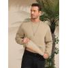 imageZITY Mens Crewneck Sweatshirt Heavyweight Fleece Sweatshirts Kangaroo Pocket Thick Winter Sherpa Lined Long Sleeve PulloverLight Brown