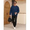 imageZITY Mens Crewneck Sweatshirt Heavyweight Fleece Sweatshirts Kangaroo Pocket Thick Winter Sherpa Lined Long Sleeve PulloverNavy