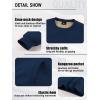 imageZITY Mens Crewneck Sweatshirt Heavyweight Fleece Sweatshirts Kangaroo Pocket Thick Winter Sherpa Lined Long Sleeve PulloverNavy