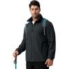 imageZITY Mens Lightweight Softshell Jacket Warm Fleece Lined Waterproof Rain Jacket Windbreaker Windproof Soft Shell OutdoorGrey