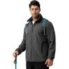 imageZITY Mens Lightweight Softshell Jacket Warm Fleece Lined Waterproof Rain Jacket Windbreaker Windproof Soft Shell OutdoorHgrey