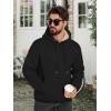 imageZITY Mens Pullover Hoodie Sweatshirts Thick Sherpa Lined Kangaroo Pocket Winter Windproof Warm Fleece Hoodie AthleticBlack