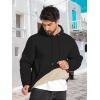 imageZITY Mens Pullover Hoodie Sweatshirts Thick Sherpa Lined Kangaroo Pocket Winter Windproof Warm Fleece Hoodie AthleticBlack