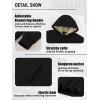 imageZITY Mens Pullover Hoodie Sweatshirts Thick Sherpa Lined Kangaroo Pocket Winter Windproof Warm Fleece Hoodie AthleticBlack