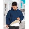imageZITY Mens Pullover Hoodie Sweatshirts Thick Sherpa Lined Kangaroo Pocket Winter Windproof Warm Fleece Hoodie AthleticNavy