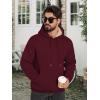 imageZITY Mens Pullover Hoodie Sweatshirts Thick Sherpa Lined Kangaroo Pocket Winter Windproof Warm Fleece Hoodie AthleticWine Red