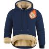 imageZITY Mens Pullover Hoodie Sweatshirts Thick Sherpa Lined Kangaroo Pocket Winter Windproof Warm Fleece Hoodie AthleticNavy