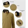 imageZITY Men Polo Shirts Long Sleeve with Pocket Golf Shirts Shirts for Men Casual Work Athletic Collared TShirtsZ Khaki