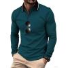 imageZITY Men Polo Shirts Long Sleeve with Pocket Golf Shirts Shirts for Men Casual Work Athletic Collared TShirtsZ Dark Blue