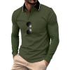 imageZITY Men Polo Shirts Long Sleeve with Pocket Golf Shirts Shirts for Men Casual Work Athletic Collared TShirtsZ Dark Green