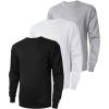 imageZITY 3 Pack Mens Crewneck Sweatshirts Lightweight Long Sleeve Casual Pullover Moisture Wicking Sweatshirts for MenBlack Grey White