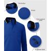 imageZITY Men Long Sleeve Polo Shirts for Men Golf Shirts with Pocket Casual Work Athletic Collared TShirtsZ Sapphire Blue