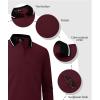 imageZITY Men Long Sleeve Polo Shirts for Men Golf Shirts with Pocket Casual Work Athletic Collared TShirtsZ Wine Red