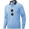 imageZITY Men Long Sleeve Polo Shirts for Men Golf Shirts with Pocket Casual Work Athletic Collared TShirtsZ Moon Blue