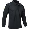 imageZITY Mens Long Sleeve Polo Tee Shirt 3 Button Lightweight Quick Dry Golf ampamp Casual Outdoor WorkwearDeep Gray