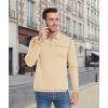 imageZITY Mens Casual Long Sleeve Polo Shirts Classic Button Cotton Work TShirt Collared Basic Golf Shirt with PocketApricot