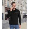 imageZITY Mens Casual Long Sleeve Polo Shirts Classic Button Cotton Work TShirt Collared Basic Golf Shirt with PocketBlack