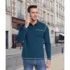 imageZITY Mens Casual Long Sleeve Polo Shirts Classic Button Cotton Work TShirt Collared Basic Golf Shirt with PocketDark Teal Blue