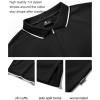 imageZITY Polo Shirts for Men Quarter Zip Casual Shirts Short Sleeve Moisture Wicking Golf Polo Collared ShirtsBlack