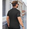 imageZITY Polo Shirts for Men Quarter Zip Casual Shirts Short Sleeve Moisture Wicking Golf Polo Collared ShirtsDark Grey