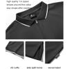 imageZITY Polo Shirts for Men Quarter Zip Casual Shirts Short Sleeve Moisture Wicking Golf Polo Collared ShirtsDark Grey
