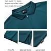 imageZITY Polo Shirts for Men Quarter Zip Casual Shirts Short Sleeve Moisture Wicking Golf Polo Collared ShirtsDark Teal Blue