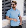 imageZITY Polo Shirts for Men Quarter Zip Casual Shirts Short Sleeve Moisture Wicking Golf Polo Collared ShirtsMoon Blue