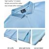 imageZITY Polo Shirts for Men Quarter Zip Casual Shirts Short Sleeve Moisture Wicking Golf Polo Collared ShirtsMoon Blue