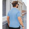 imageZITY Polo Shirts for Men Quarter Zip Casual Shirts Short Sleeve Moisture Wicking Golf Polo Collared ShirtsMoon Blue