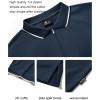 imageZITY Polo Shirts for Men Quarter Zip Casual Shirts Short Sleeve Moisture Wicking Golf Polo Collared ShirtsNavy