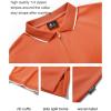 imageZITY Polo Shirts for Men Quarter Zip Casual Shirts Short Sleeve Moisture Wicking Golf Polo Collared ShirtsOrange