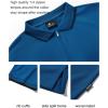 imageZITY Polo Shirts for Men Quarter Zip Casual Shirts Short Sleeve Moisture Wicking Golf Polo Collared ShirtsRoyal Blue